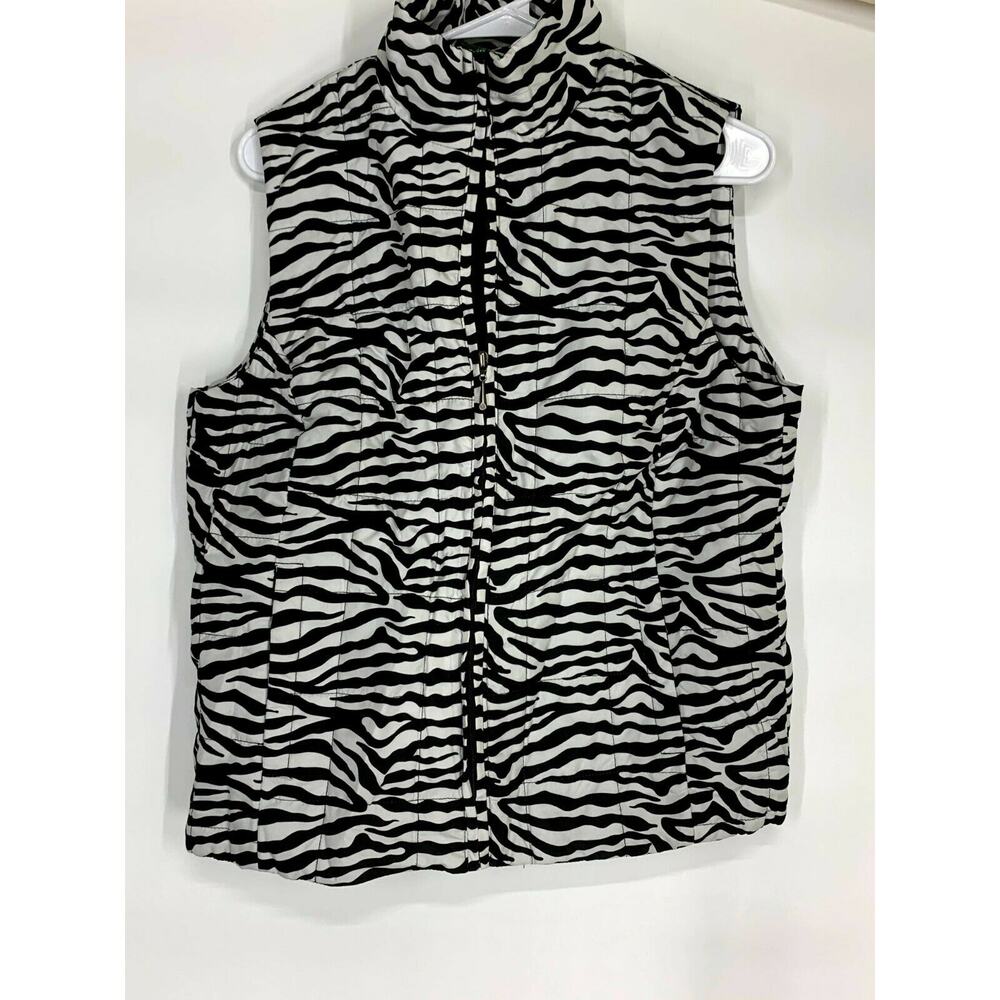 Mountain Lake Black White Zebra Vest Jacket Women’s Size Medium